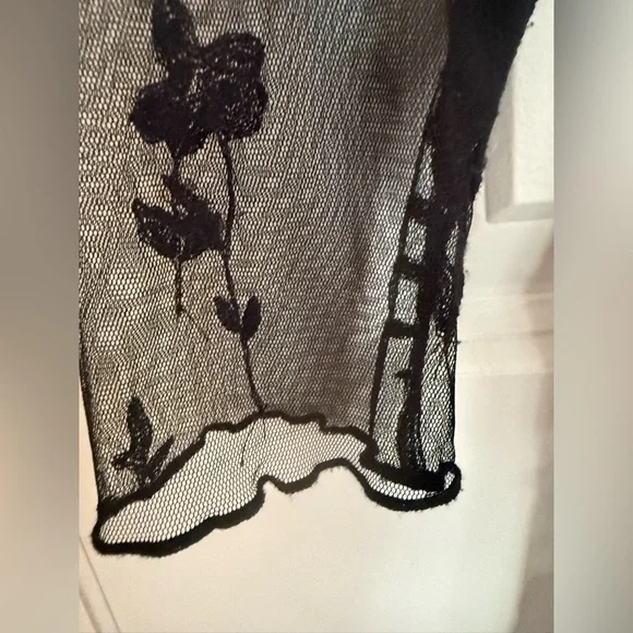 Free People Cecelia Sheer Mini Dress Black XS (Slip Not Included) - Picture 7 of 7